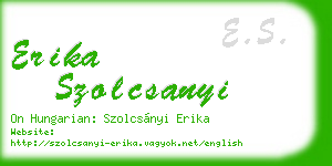 erika szolcsanyi business card